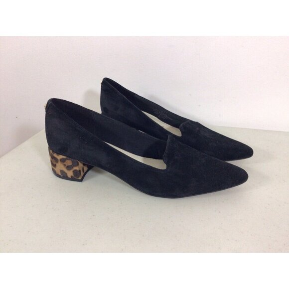 Anne Klein Black Heels with Leopard Accent - Picture 7 of 7